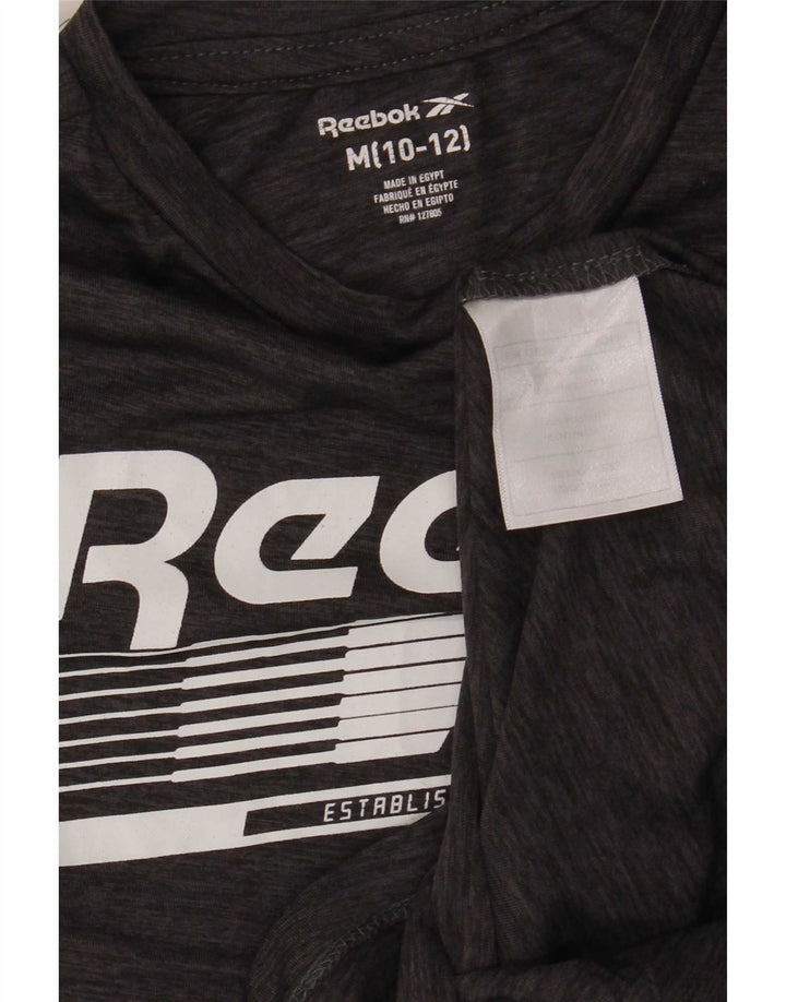 Reebok Boys Grafisk T-Shirt Top 10-11 år Medium Grå Polyester