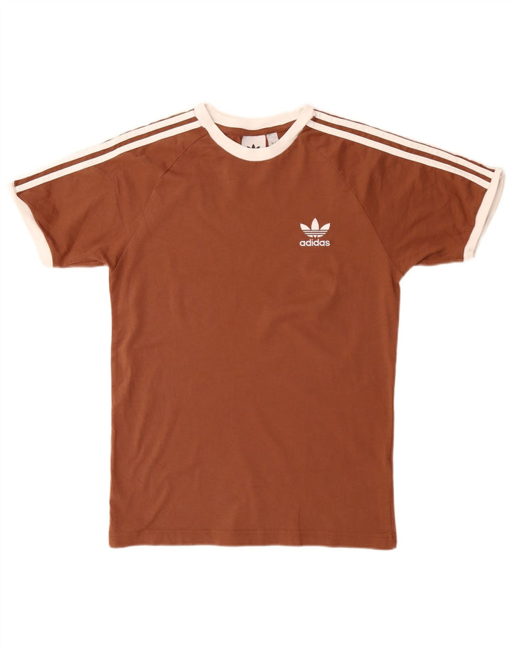 Adidas herre T-shirt top lille brun bomuld