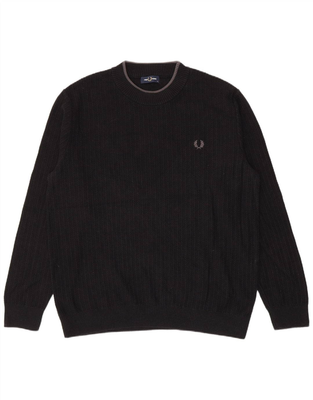 Fred Perry Herre sweater med rund hals XL sort bomuld