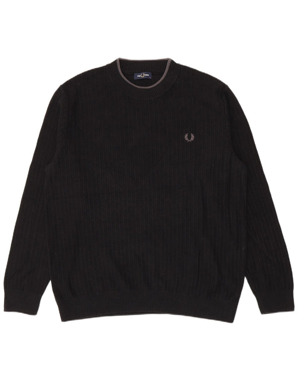 Fred Perry Herre sweater med rund hals XL sort bomuld
