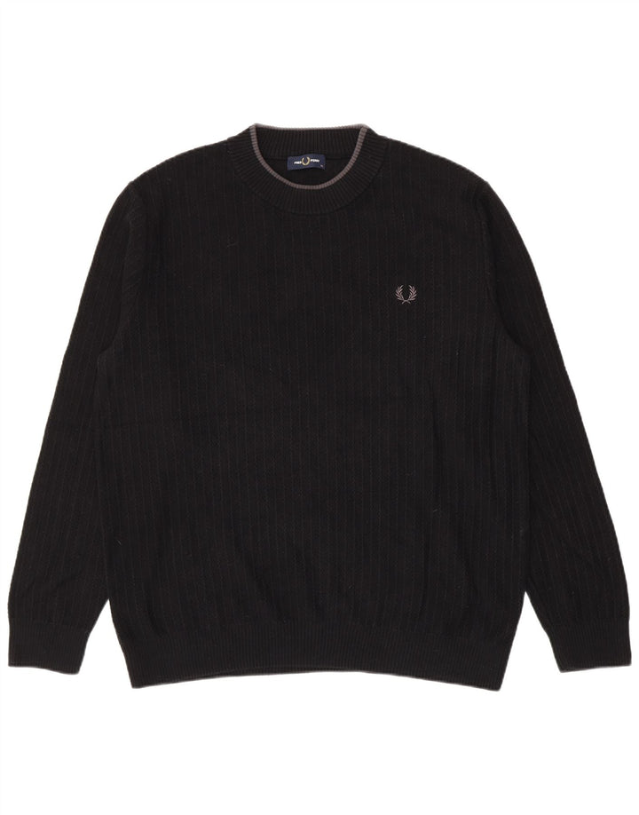 Fred Perry Herre sweater med rund hals XL sort bomuld