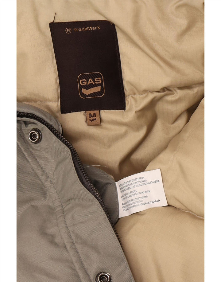 Gas Herre Hooded Polstret Frakke UK 38 Medium Khaki Nylon Winter