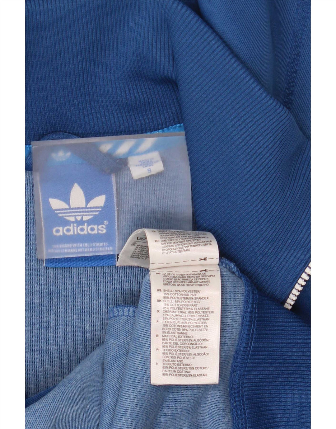 Adidas Hættetrøje med lynlås til mænd, lille blå polyester