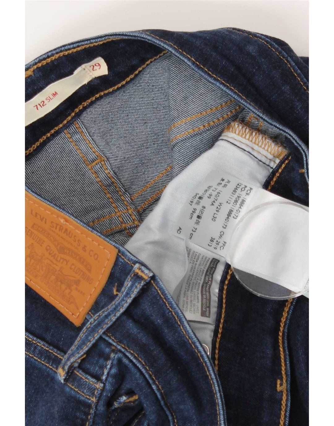 Levi's Dame 712 Slim Jeans W29 L30 Marineblå Bomuld