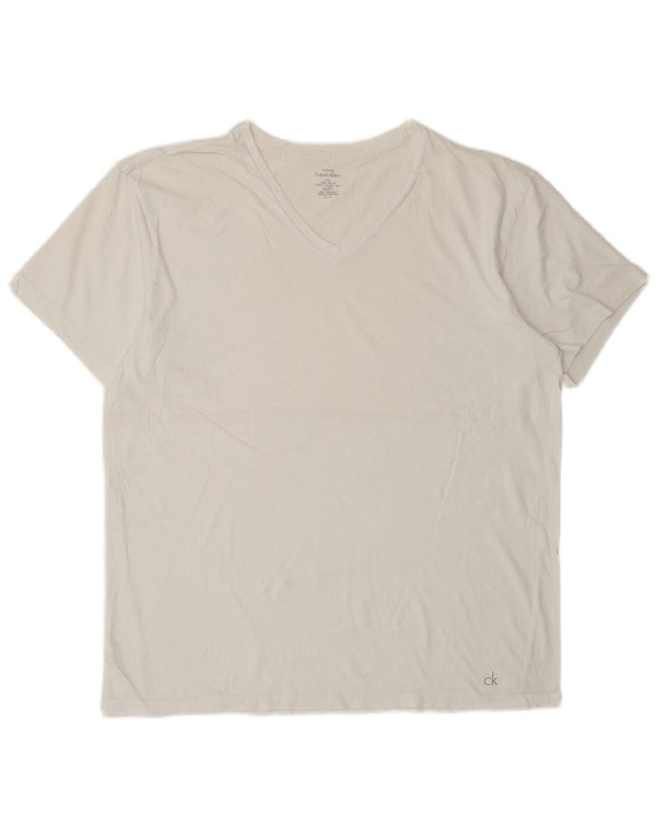 Calvin Klein Herre T-Shirt Top Stor Hvid