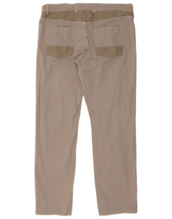 Harmont & Blaine Mens Slim Casual Trousers IT 52 XL W38 L31 Grey Cotton