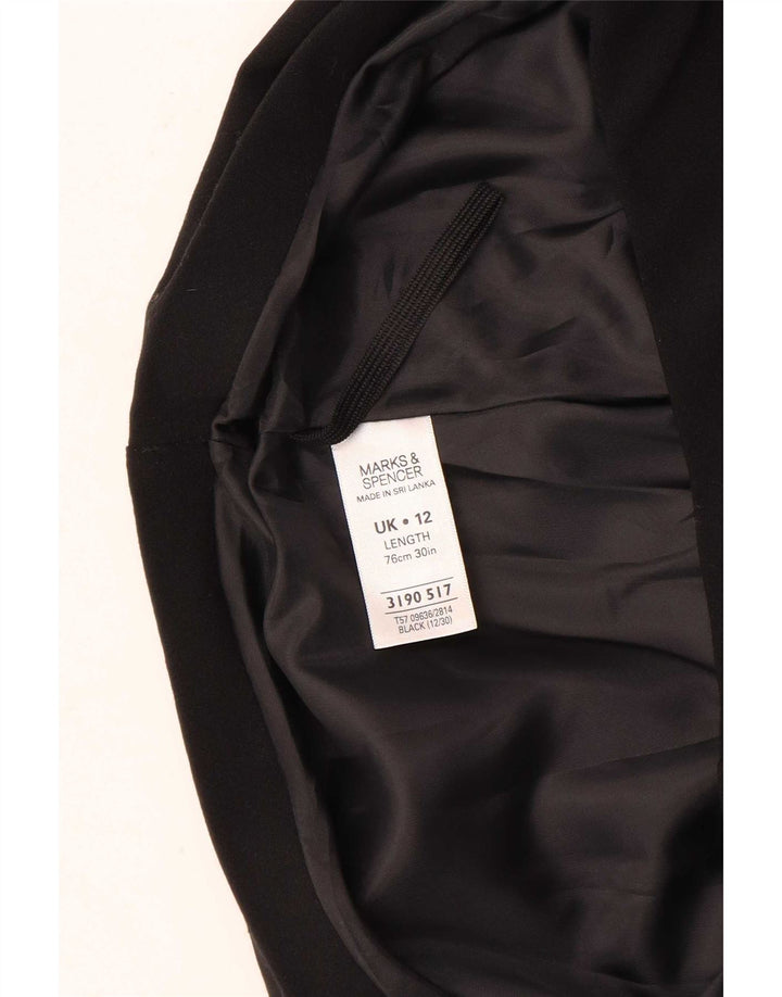 Marks & Spencer Womens Flared Skirt UK 12 Medium W32 Black Geometric