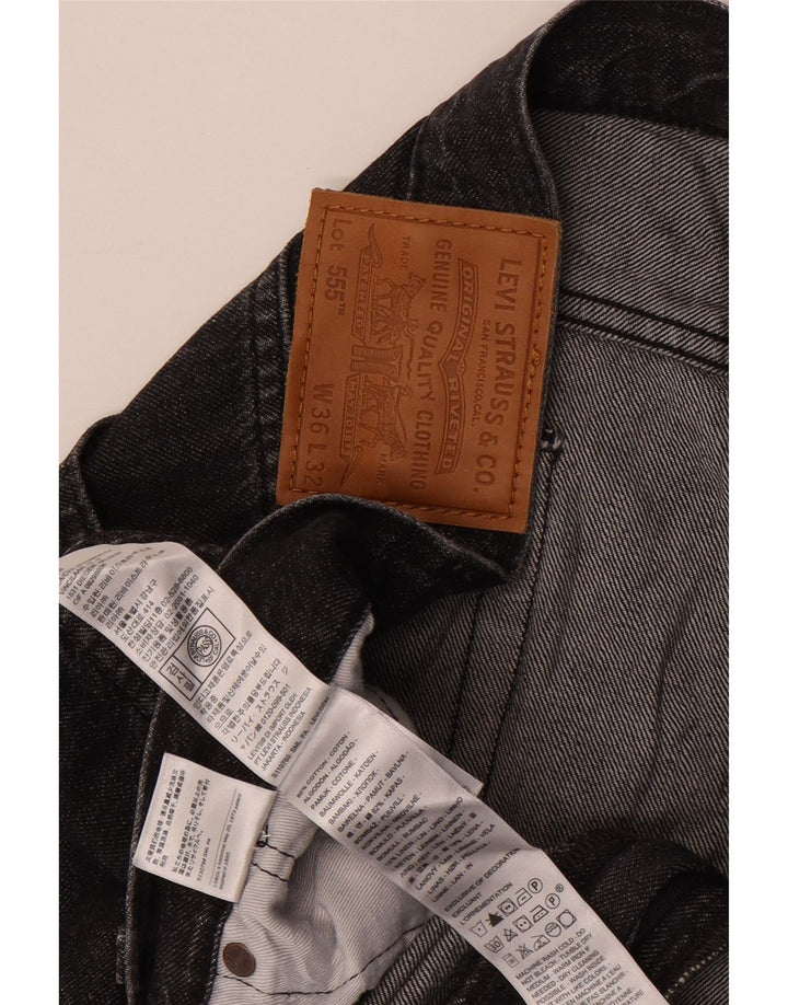 LEVI'S Herre Relaxed Fit Straight Jeans W36 L32 Sort Bomuld