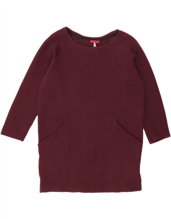 JOULES Womens Oversized Basic Dress UK 10 Small Burgundy Cotton Vintage Joules and Second-Hand Joules from Messina Hembry 