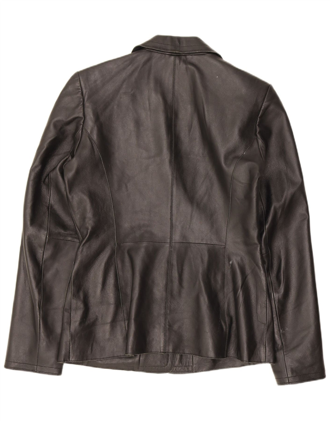 Cofi Dame 2-knaps Læder Blazer Jacket UK 12 Medium Sort