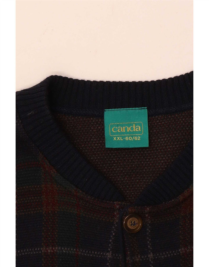 Canda Herre Cardigan Sweater 2XL Flerfarvet ternet akryl