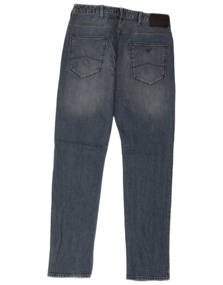 Armani Straight Jeans til mænd W30 L31 Blå Bomuld