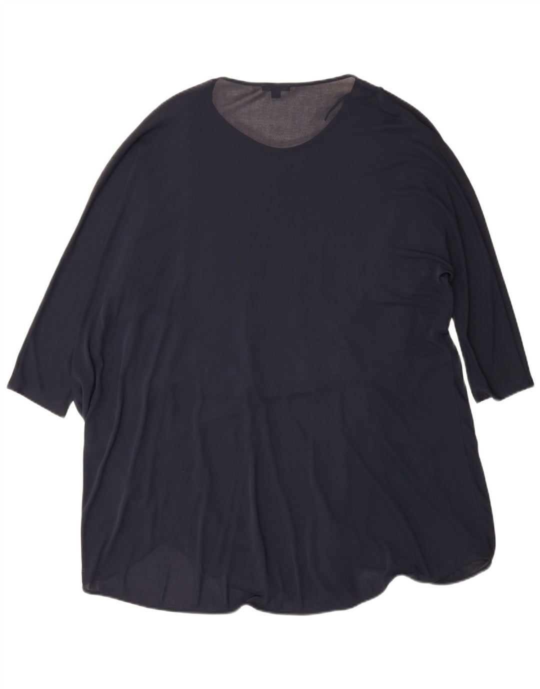 Cos Dame 3/4 ærmer oversized tunikakjole UK 14 Medium Navy Blue Acetate