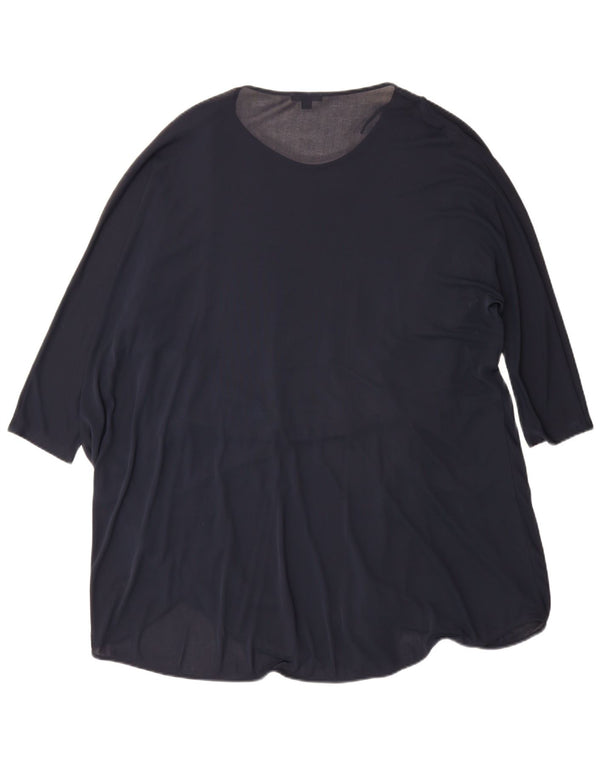 Cos Dame 3/4 ærmer oversized tunikakjole UK 14 Medium Navy Blue Acetate