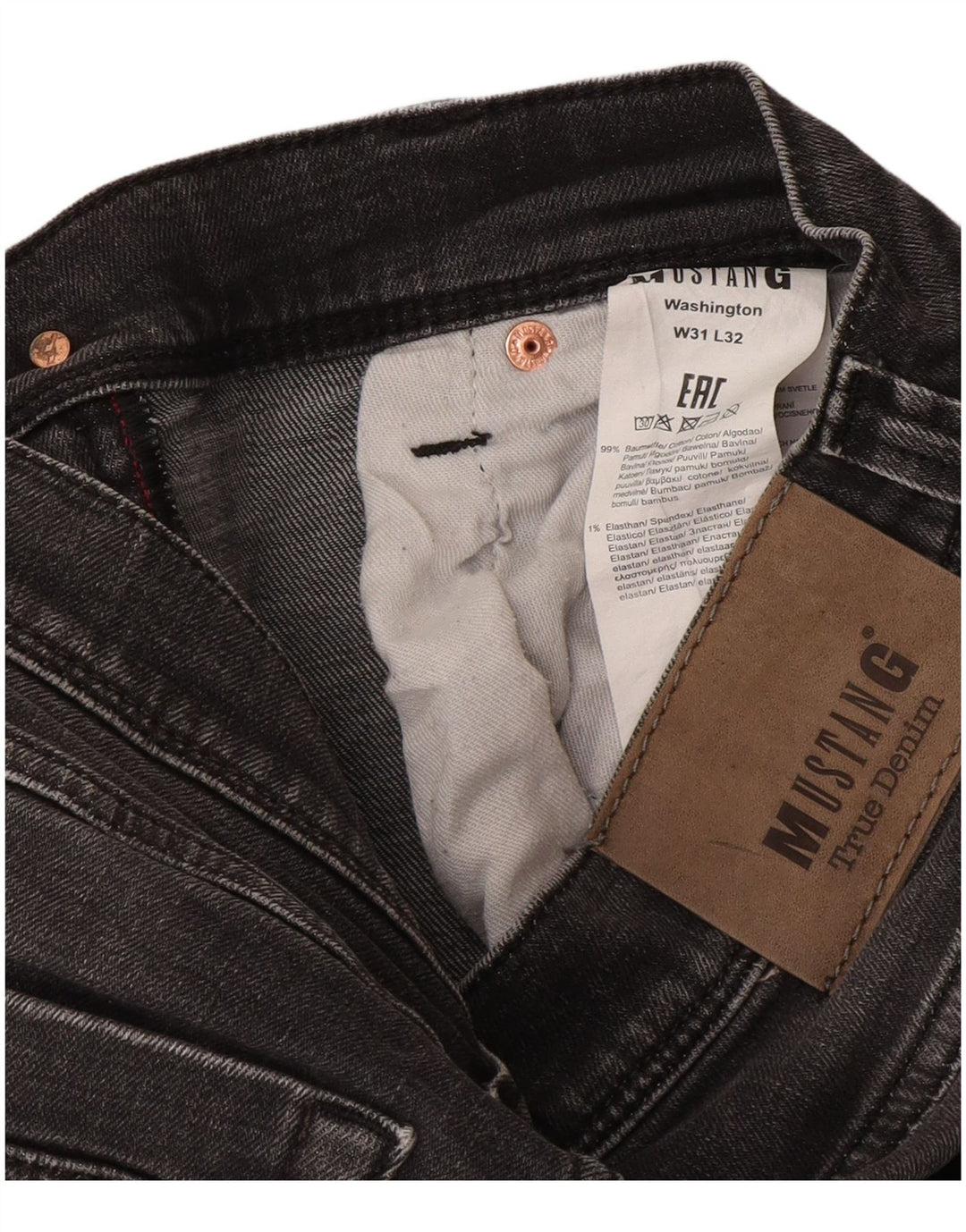 Mustang Herre Washington Straight Jeans W31 L32 Grå Bomuld