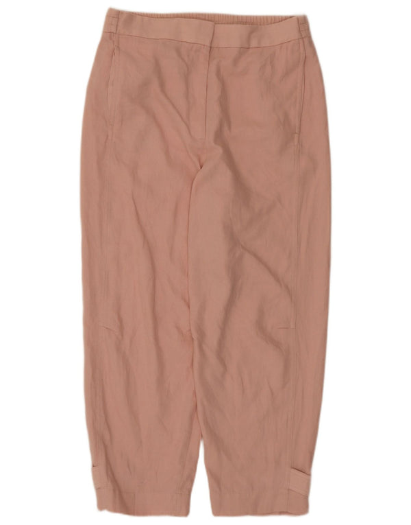 Zara kvinders højtaljede tilspidsede cropped bukser Medium W28 L25 Pink