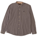 TIMBERLAND Mens Slim Fit Shirt XL Navy Blue Gingham Cotton