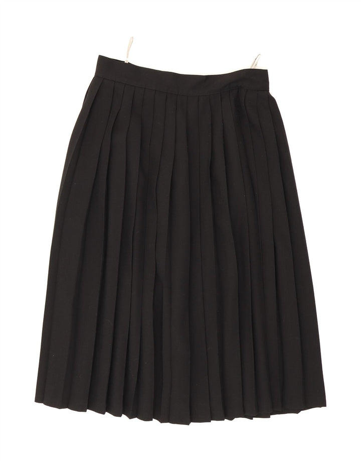 LIBRA Womens Pleated Skirt UK 16 Large W32 Black Polyester Vintage Libra and Second-Hand Libra from Messina Hembry 