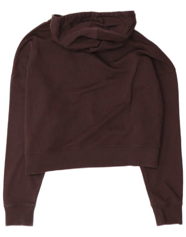 Puma Womens Crop Graphic Oversized Hoodie Jumper UK 18 XL Sort Bomuld