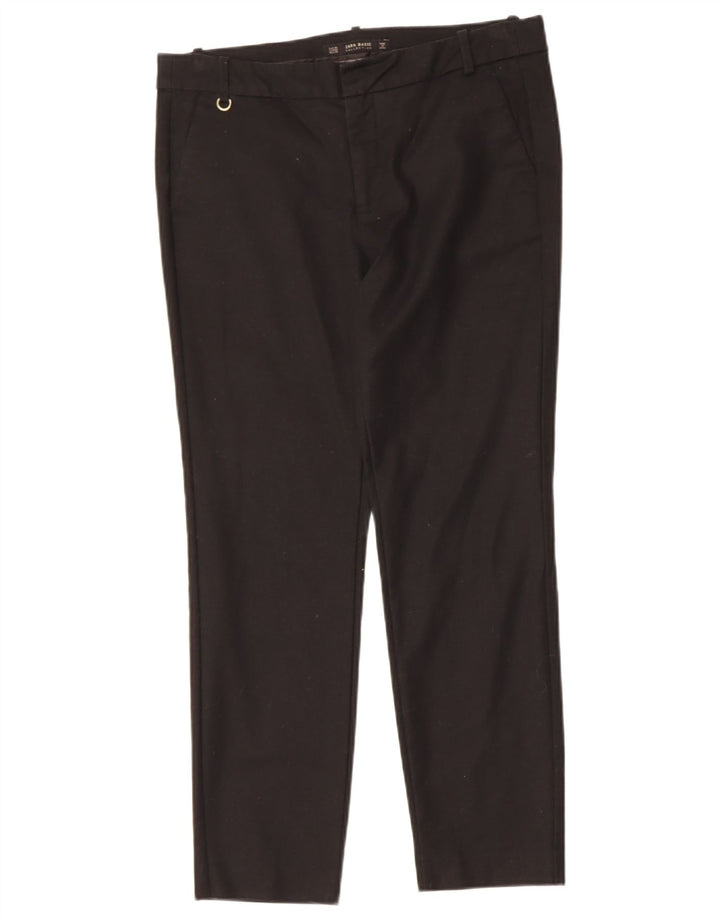 ZARA Womens Slim Chino Trousers EU 40 Medium W30 L27 Black