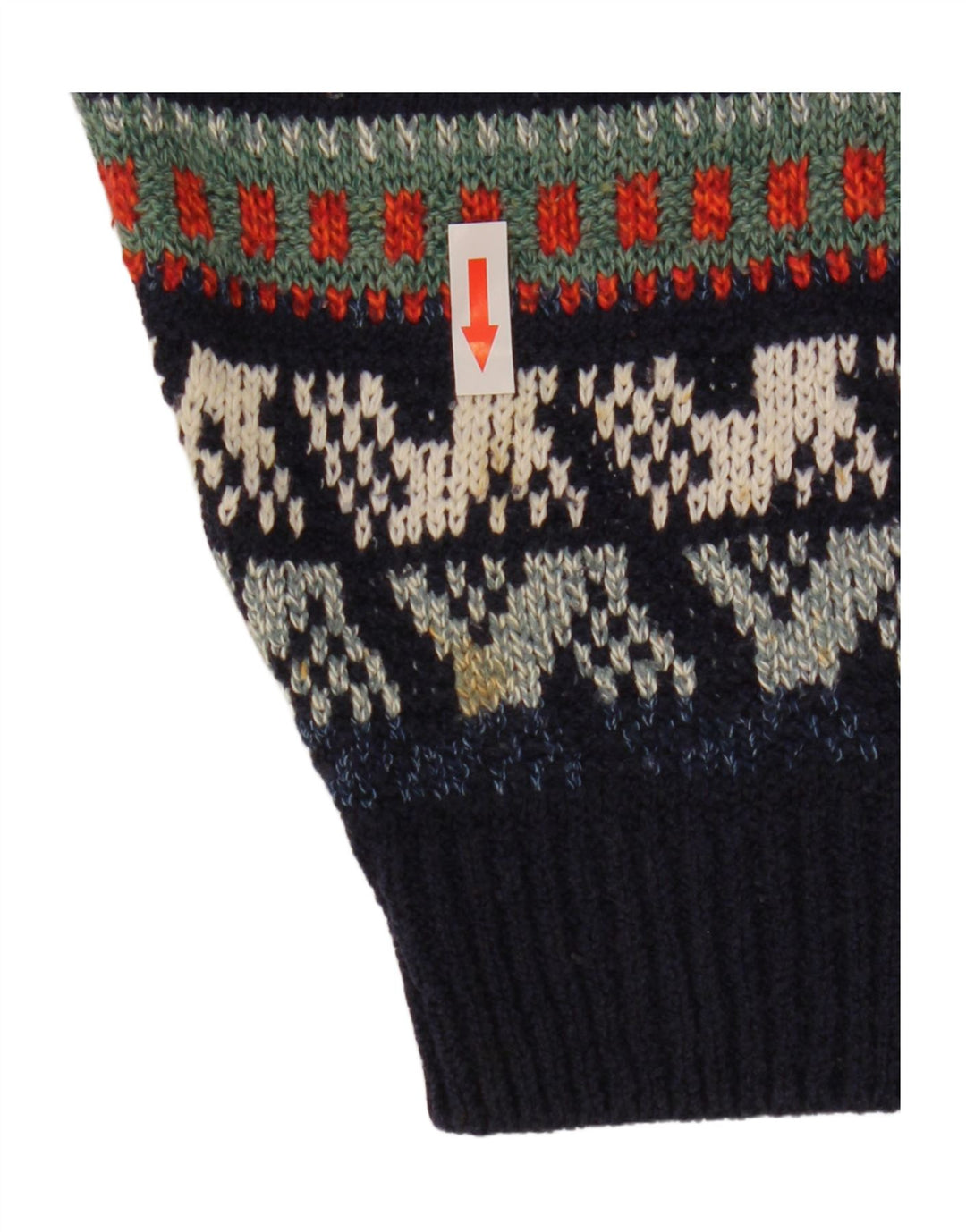 Marks & Spencer Herre sweater med rund hals, stor marineblå Fair Isle