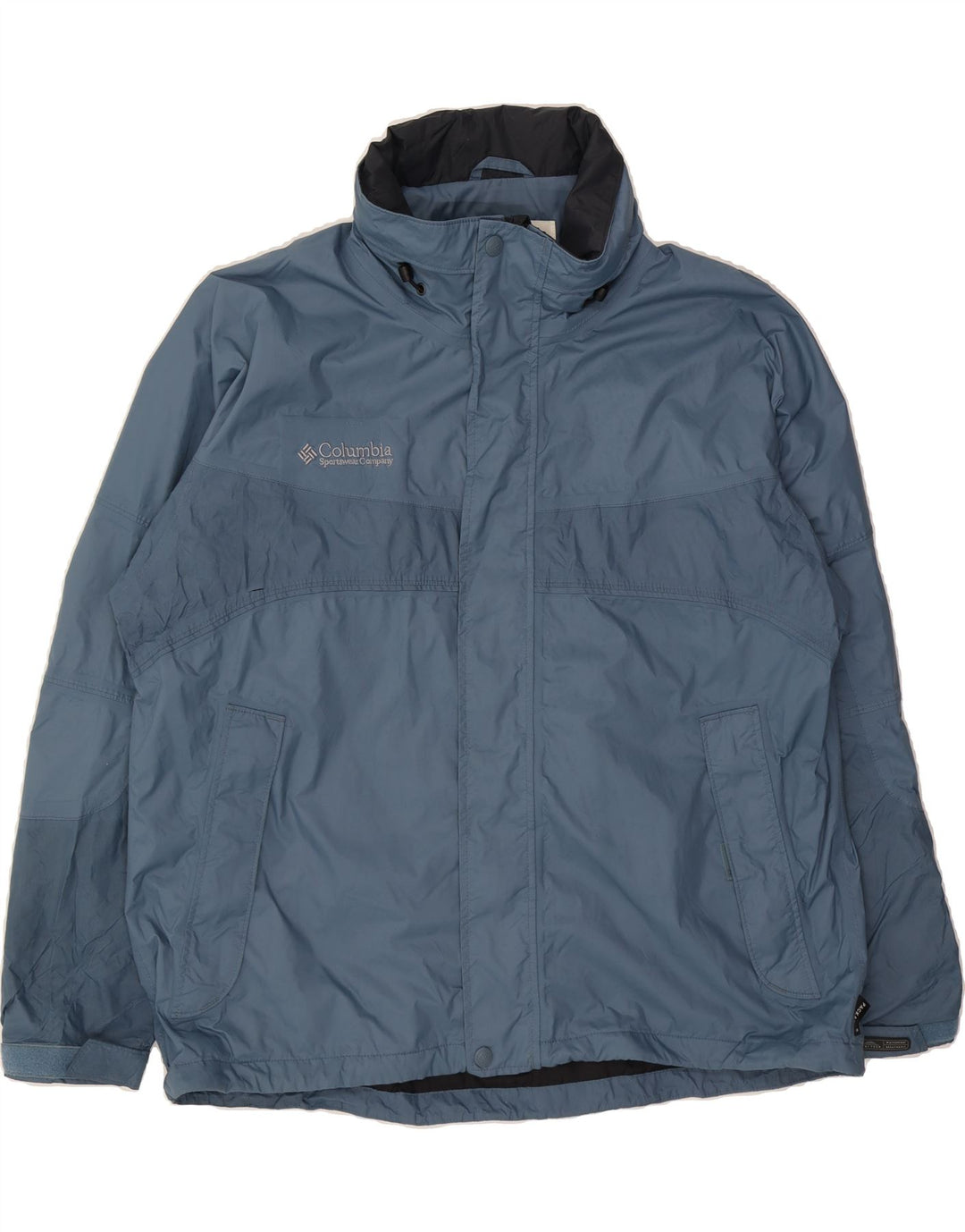 COLUMBIA Mens Rain Jacket UK 42 XL Blue Nylon Vintage Columbia and Second-Hand Columbia from Messina Hembry 