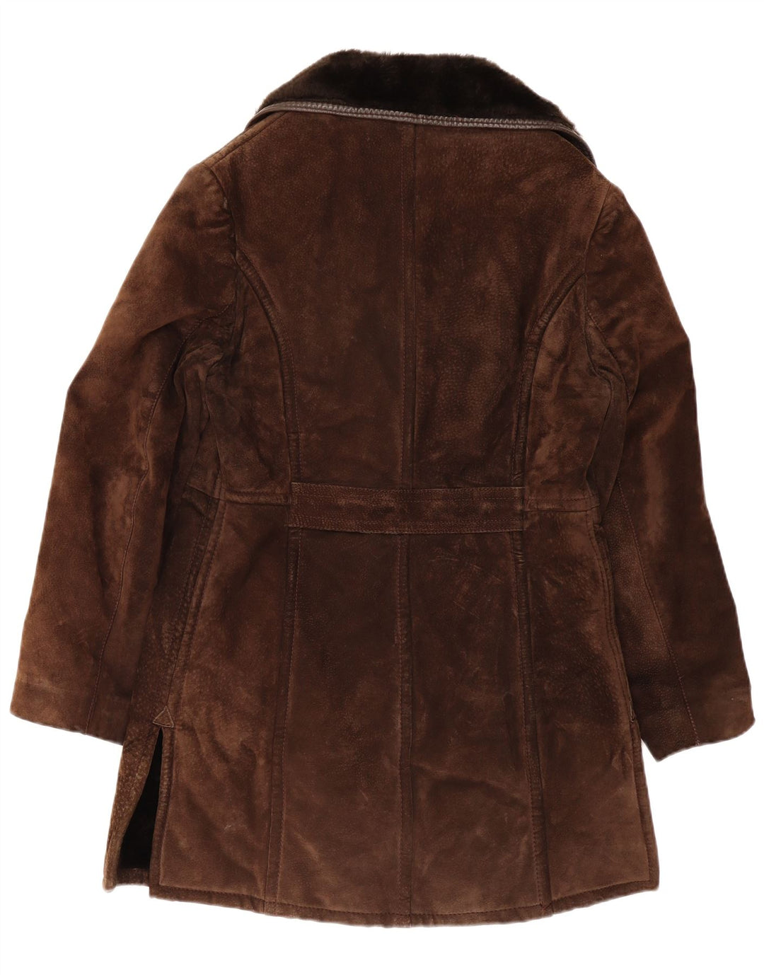 Vintage Herre Sherpa Dobbeltradet Frakke UK 10 Lille Brun
