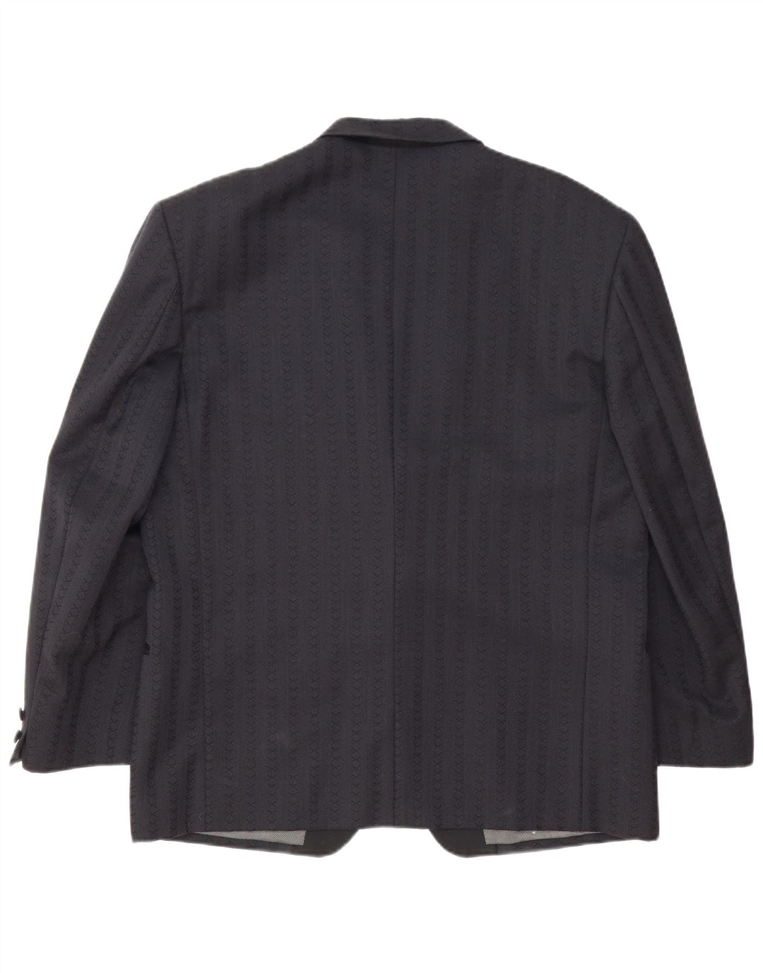 Vintage blazerjakke til mænd med 1 knap IT 54 2XL marineblå stribet jomfruuld