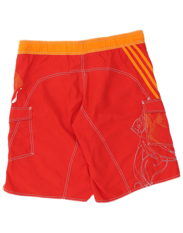 Adidas grafiske badeshorts til mænd Medium Rød Colourblock Polyester