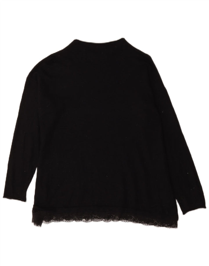 Marks & Spencer Dame Turtle Neck Jumper Sweater UK 14 Large Black