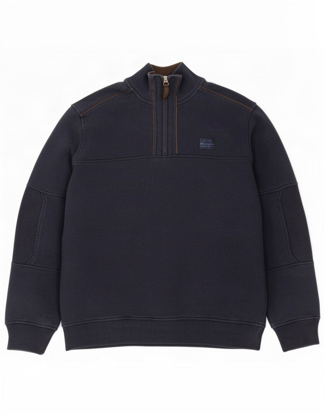 Champion Herre Zip Neck Sweatshirt Jumper XL Navy Blue Bomuld