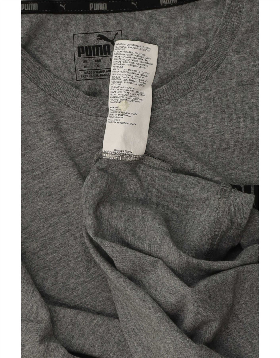 Puma herre T-shirt top mellemgrå bomuld