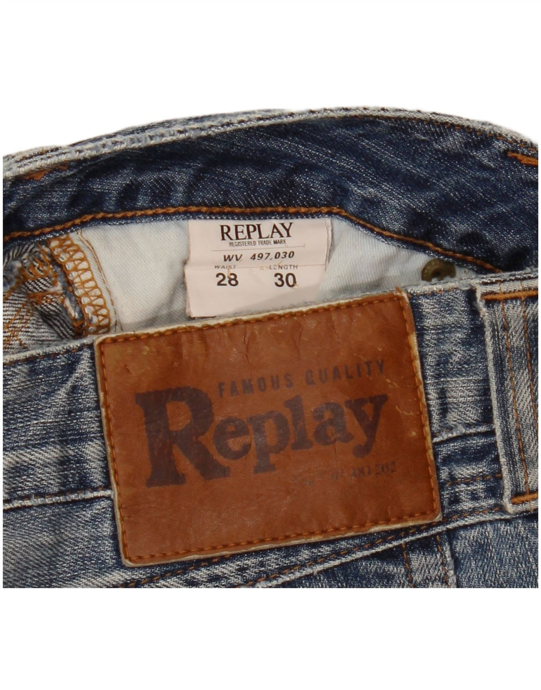 Replay Dame Straight Jeans W28 L30 Blå Bomuld