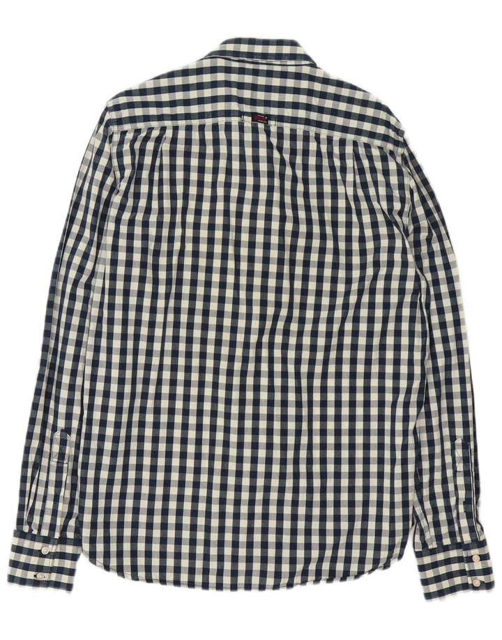 Superdry herreskjorte stor marineblå Gingham bomuld