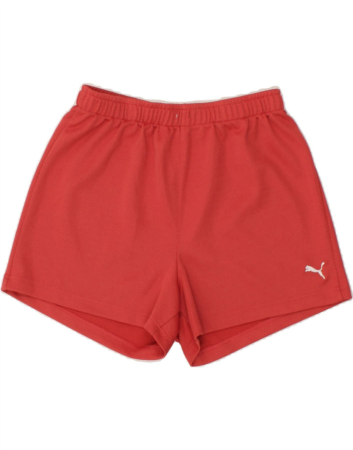 PUMA Womens Sport Shorts UK 14 Medium Red Polyester Vintage Puma and Second-Hand Puma from Messina Hembry 