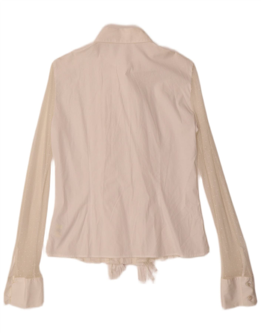 Iceberg Dame Flæse Front Blondeskjorte Bluse IT 44 Medium Hvid Bomuld