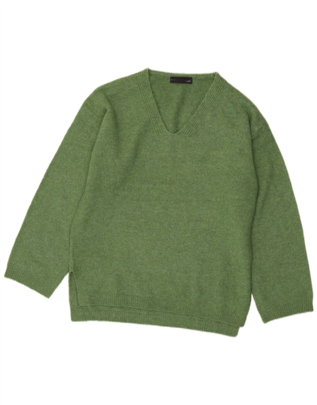 Marks & Spencer Dame Oversized V-hals sweater UK 10 Lille Grøn