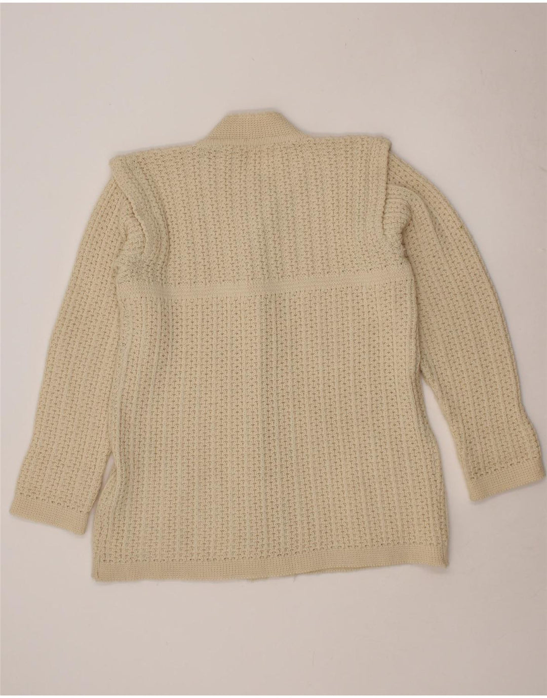 VINTAGE Womens Cardigan Sweater UK 14 Large Off White Vintage Vintage and Second-Hand Vintage from Messina Hembry 