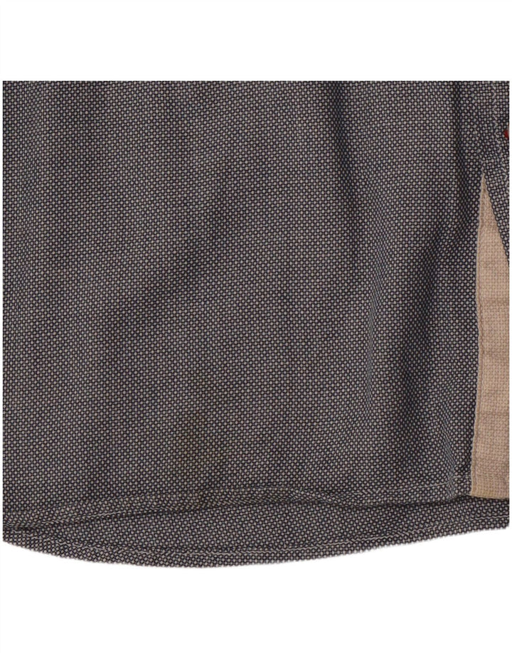 TOMMY HILFIGER Herre Regular Fit skjorte XL Grå plettet bomuld