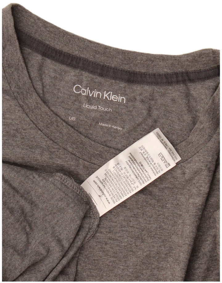 Calvin Klein Herre T-Shirt Top Stor Grå Bomuld