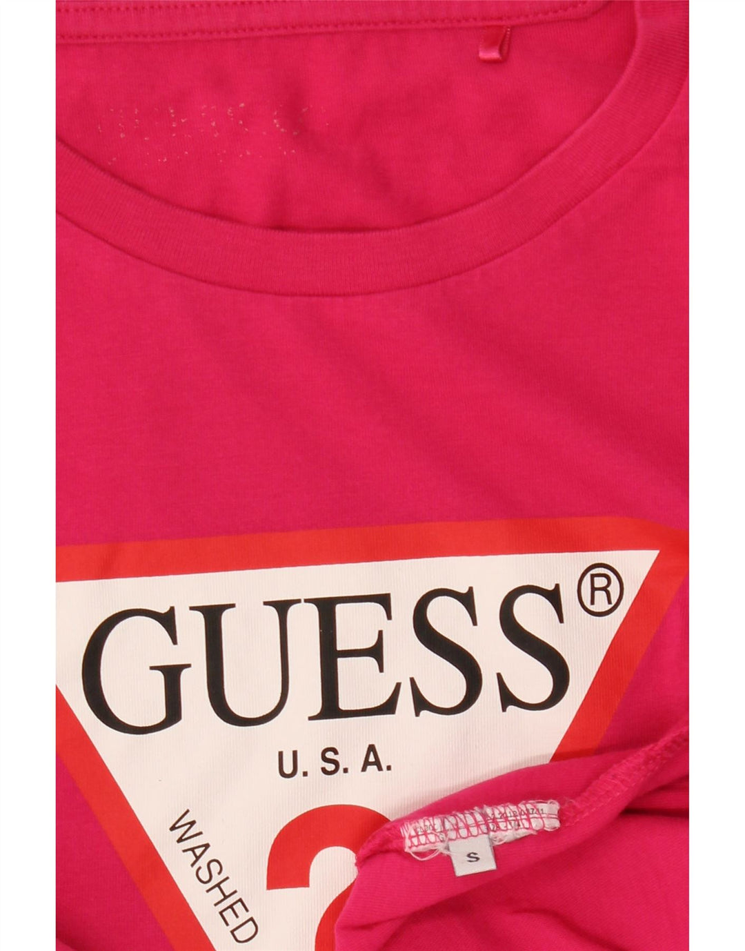 GUESS Grafisk T-shirt top til kvinder UK 10 Small Pink