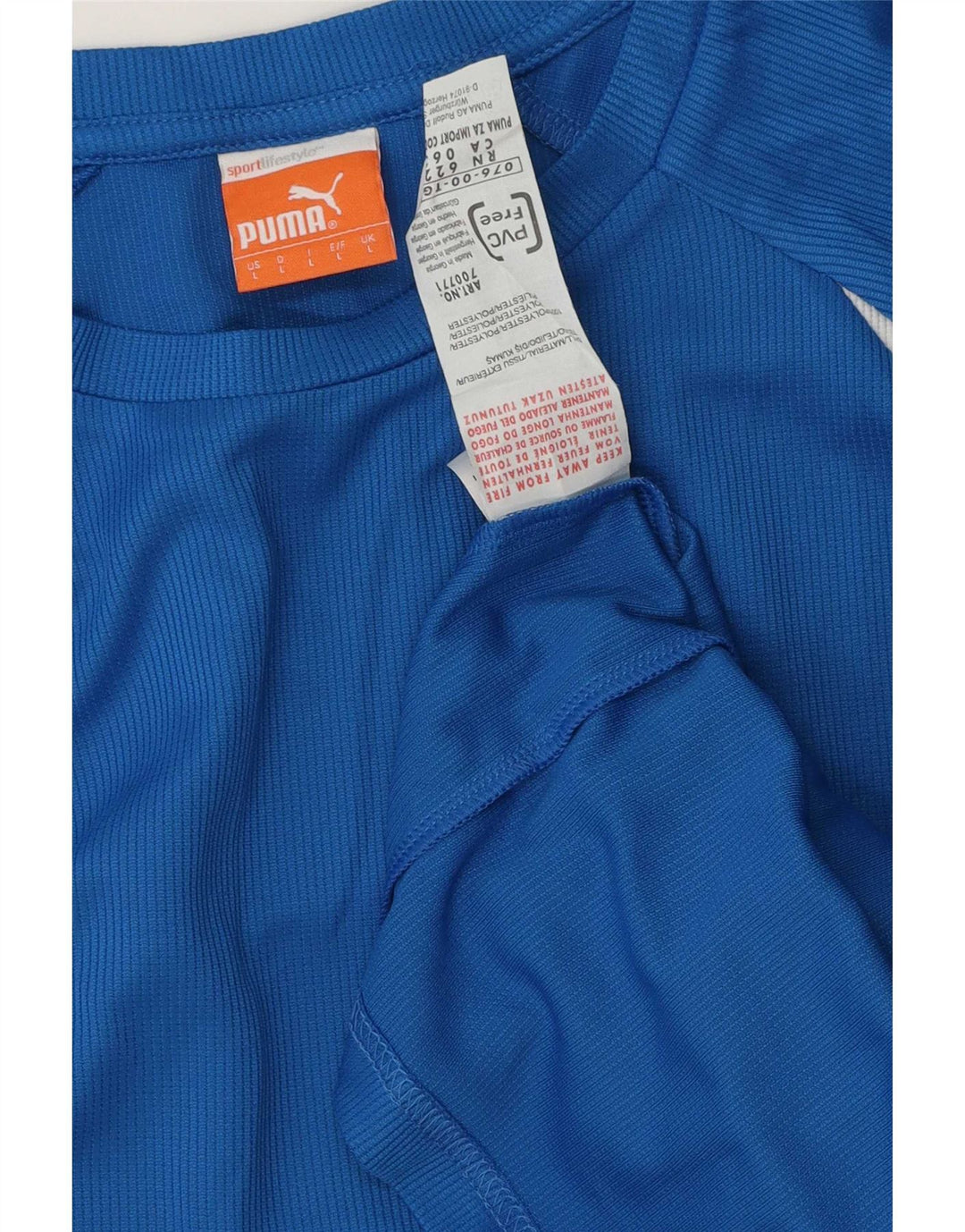 Puma Herre Top Langærmet Stor Blå Stribet Polyester
