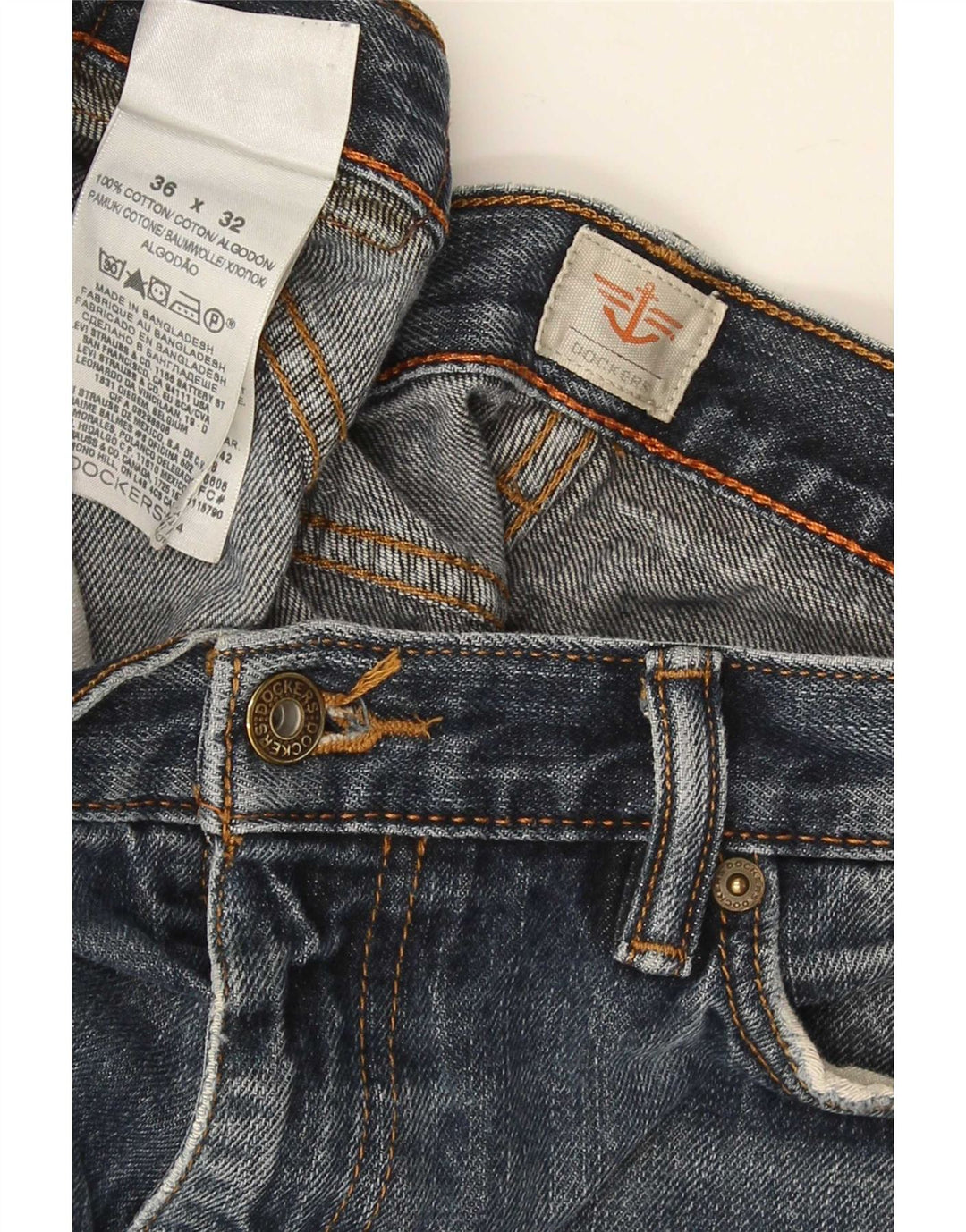 Dockers Denim Shorts til mænd store W36 marineblå bomuld