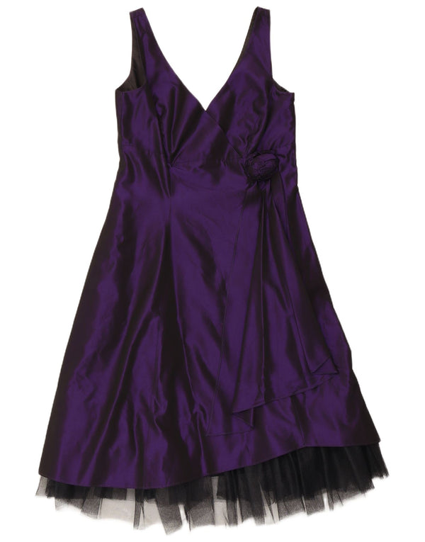 Debut Dame Ærmeløs A-Line Kjole UK 12 Medium Purple Acetate