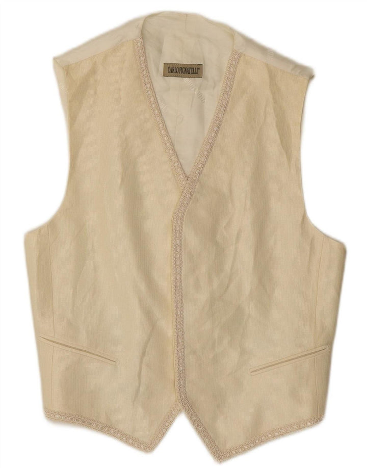 CARLO PIGNATELLI Mens Waistcoat IT 50 Medium Beige Acetate