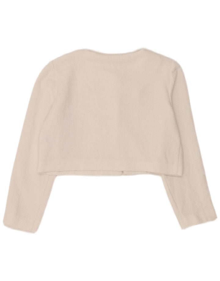 Zara Bolerojakke til kvinder UK 16 Stor hvid polyester