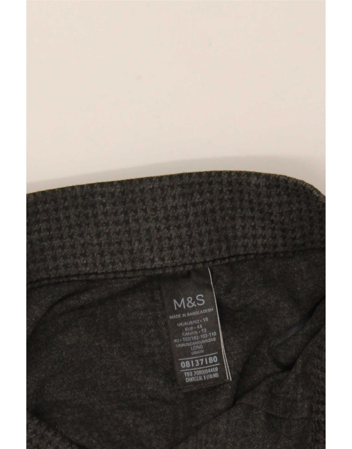 Marks & Spencer Slanke bukser til kvinder UK 16 Large W32 L27 Grå Houndstooth