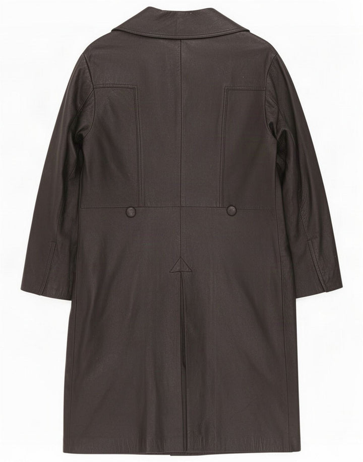 Vintage læderfrakke til kvinder IT 48 XL Sort