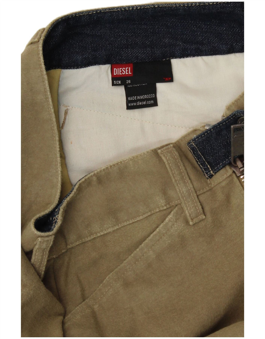 Diesel Blyantnederdel til kvinder W26 Small Khaki Bomuld