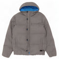 Adidas Herre Hooded Loose Fit Polstret Jakke UK 38 Medium Grey Polyester